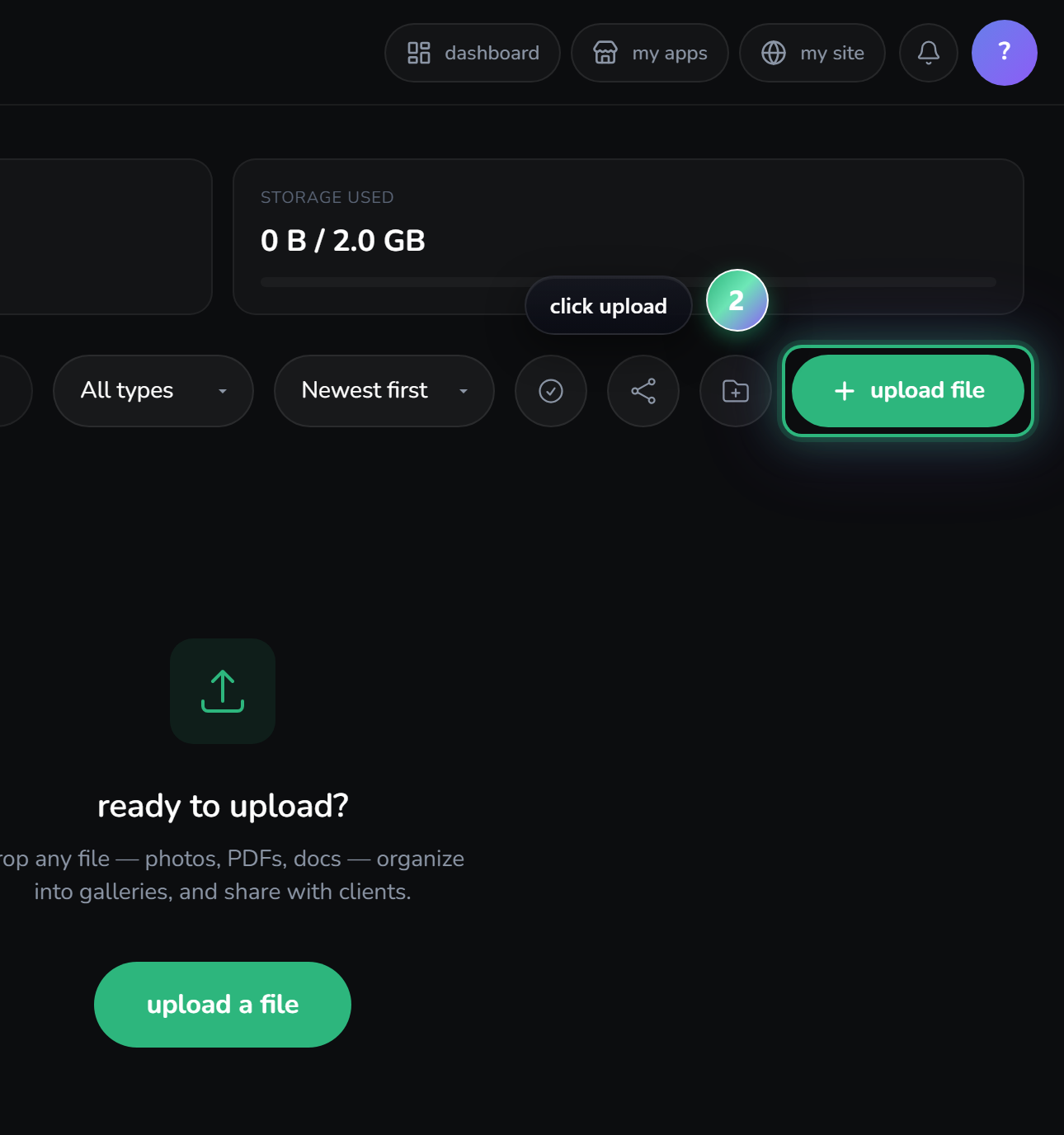 drag files into the window — step 2