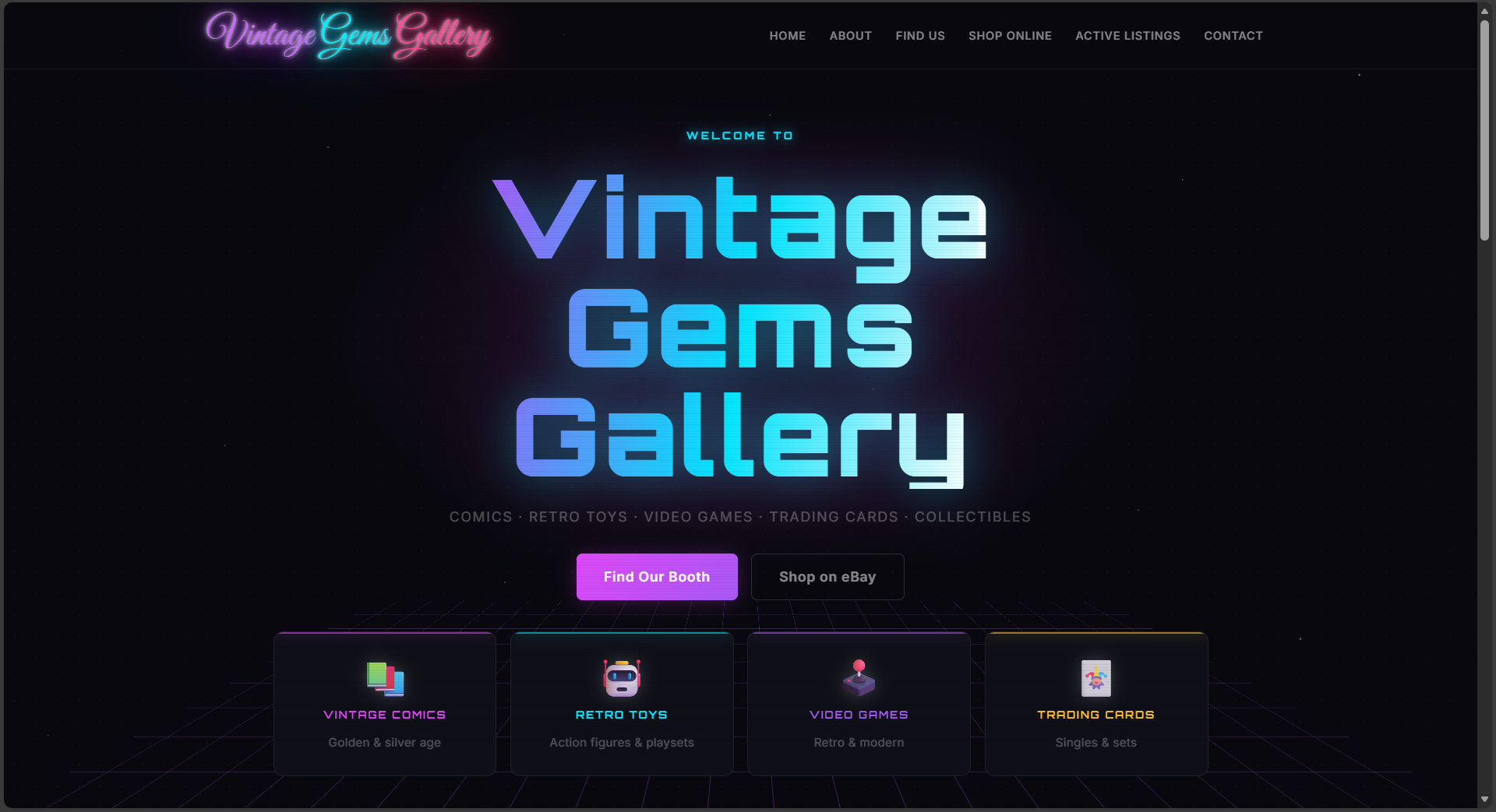The Vintage Gems Gallery website